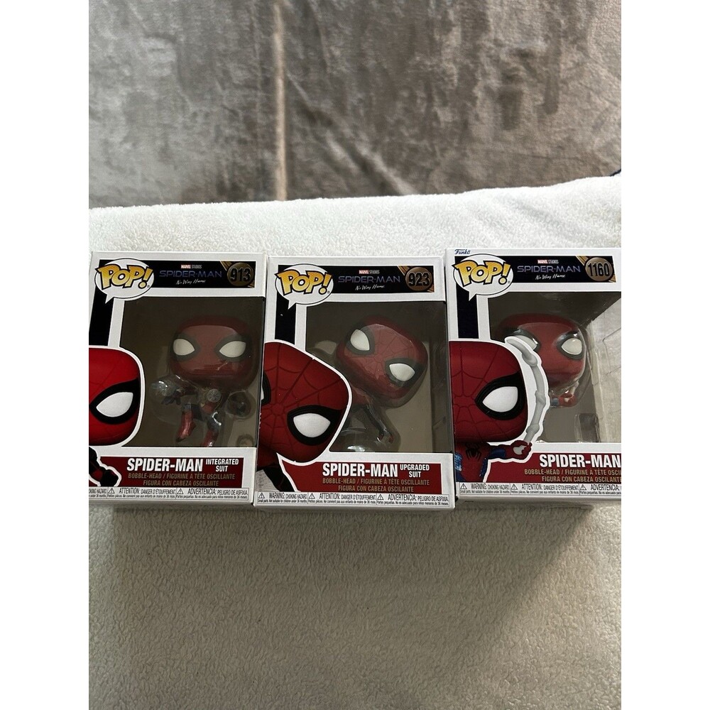 Funko Pop Spider-Man No Way Home Lot Of 3 Marvel Bobble Head Vinyl Figures